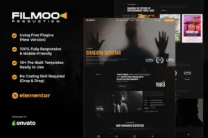 Filmoo – Film, Movie & Video Production Elementor Template Kit