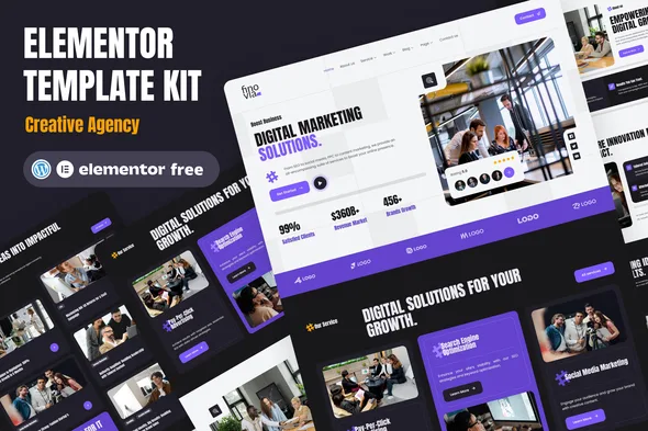 finovia digital marketing agency elementor kit 1