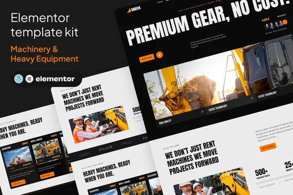 gravix machinery heavy equipment elementor kits templates 1