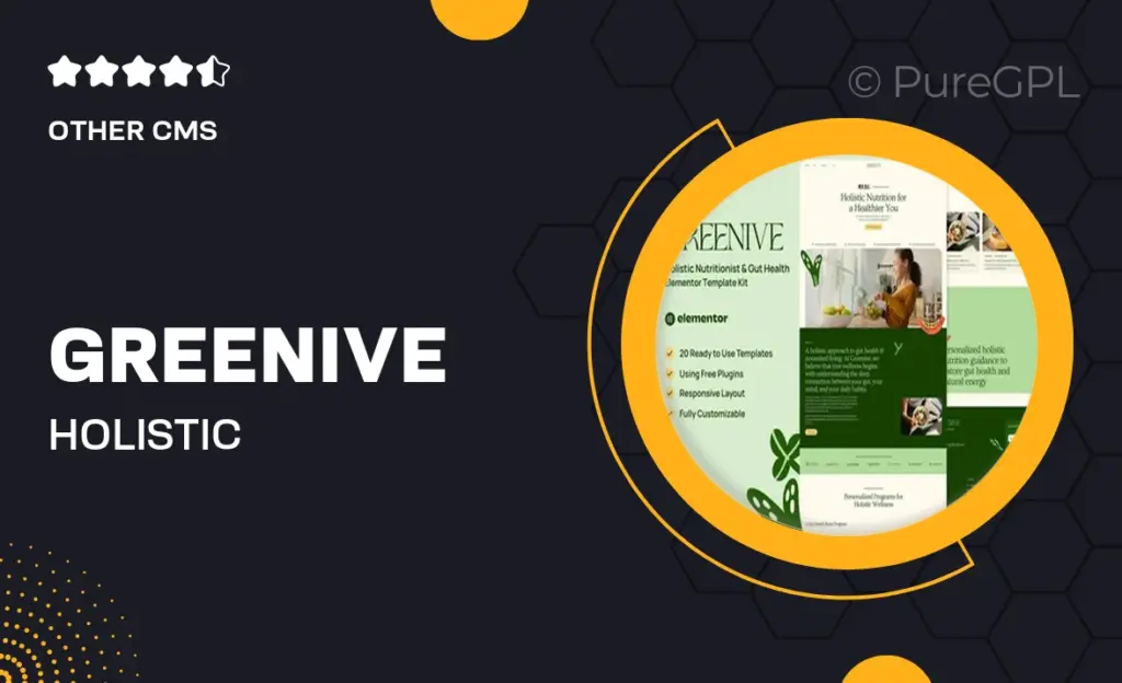 Greenive – Holistic Nutritionist & Gut Health Elementor Template Kit