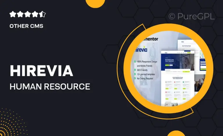 hirevia human resource recruitment elementor template kit