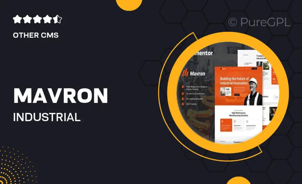 Mavron – Industrial & Manufacturing Elementor Template Kit