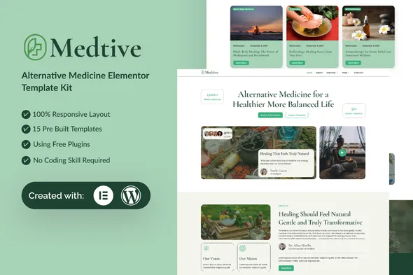 medtive alternative medicine elementor template kit 1