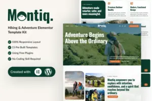 Montiq – Hiking & Adventure Elementor Template Kit