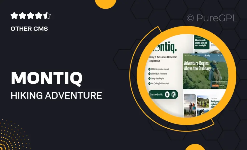 Montiq – Hiking & Adventure Elementor Template Kit