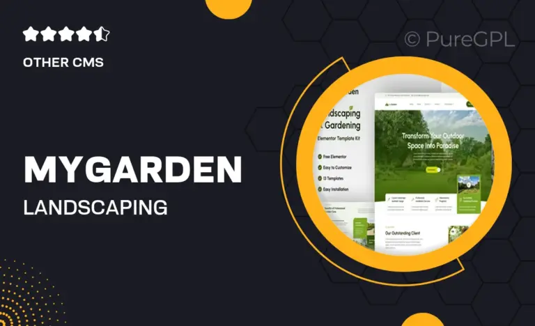 mygarden landscaping gardening elementor template kit