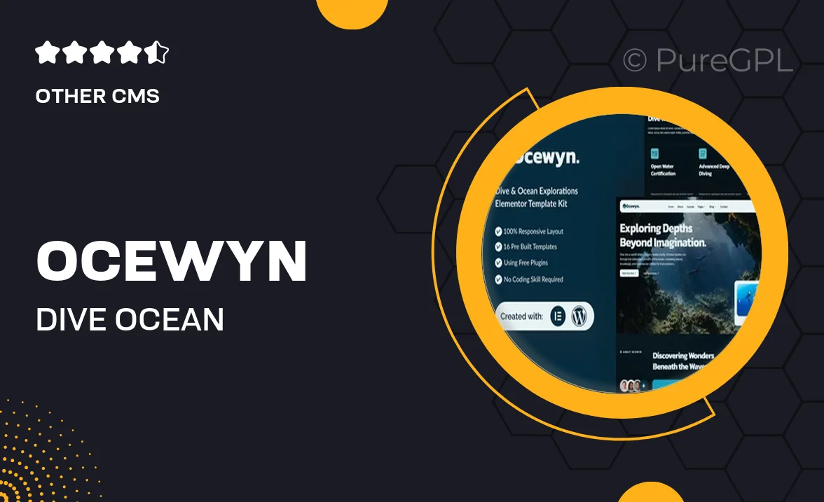 Ocewyn – Dive & Ocean Explorations Elementor Template Kit