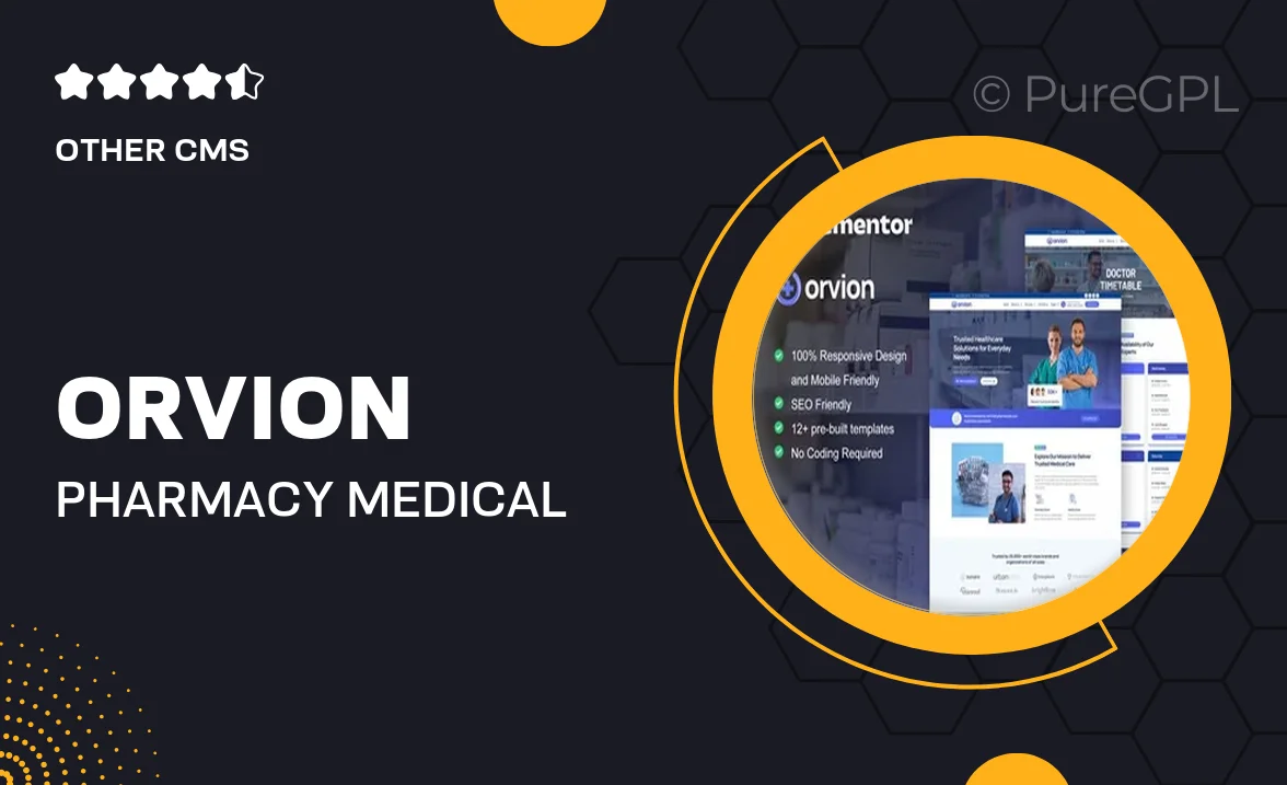 Orvion – Pharmacy & Medical Service Elementor Pro Template Kit