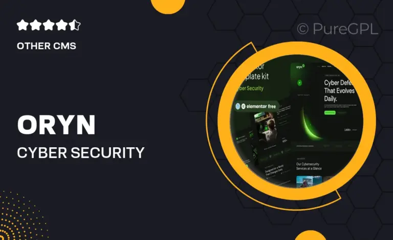 oryn cyber security elementor template kit