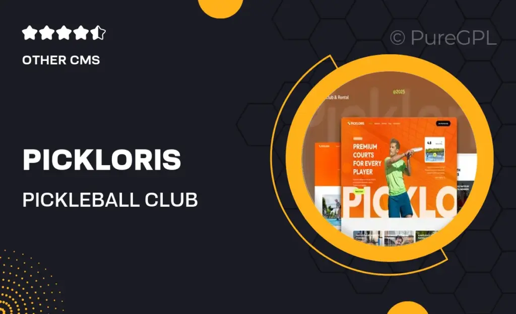 Pickloris – Pickleball Club & Rental Court Website Elementor Template Kit