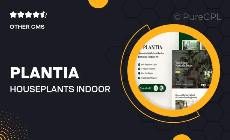 plantia houseplants indoor garden elementor template kit