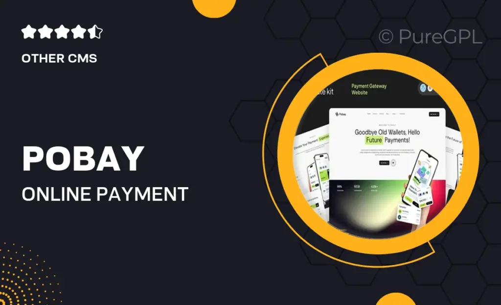 Pobay – Online Payment Gateway Mobile Apps Elementor Template Kit