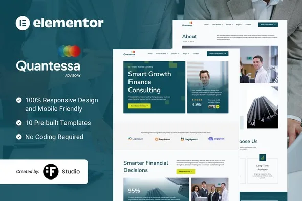 quantessa finance business consulting elementor template kit 1