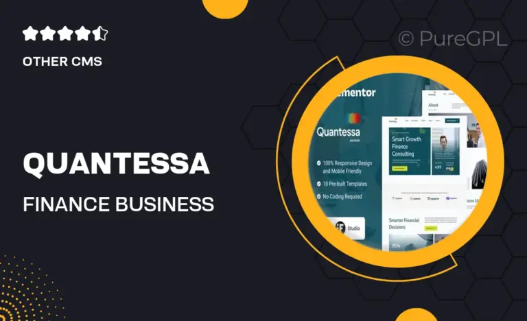 quantessa finance business consulting elementor template kit