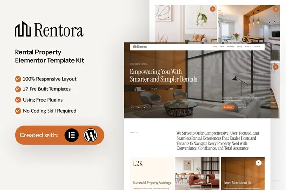 rentora rental property elementor template kit 1
