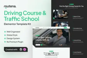 Routena – Driving Course & Traffic School Elementor Template Kit