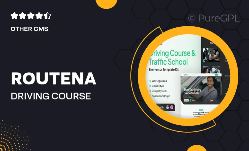 Routena – Driving Course & Traffic School Elementor Template Kit