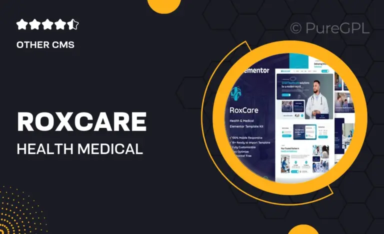 roxcare health medical elementor template kit