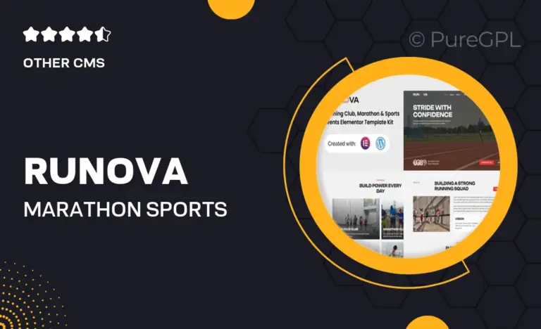 runova marathon sports events running club elementor template kit