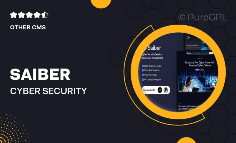 saiber cyber security service elementor template kit