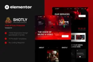 Shotly – Video & Music Production Elementor Template Kit