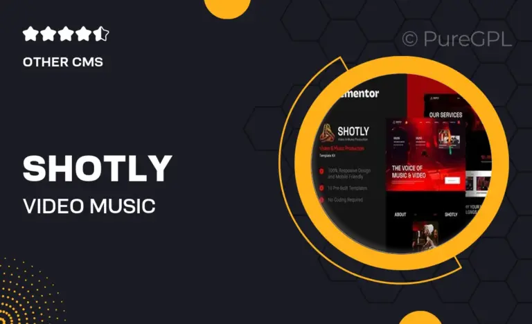 shotly video music production elementor template kit