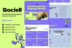 Sociell – Social Media Marketing Agency Elementor Template Kit