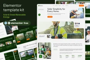 Sonare – Solar & Renewable Energy Elementor Template Kits
