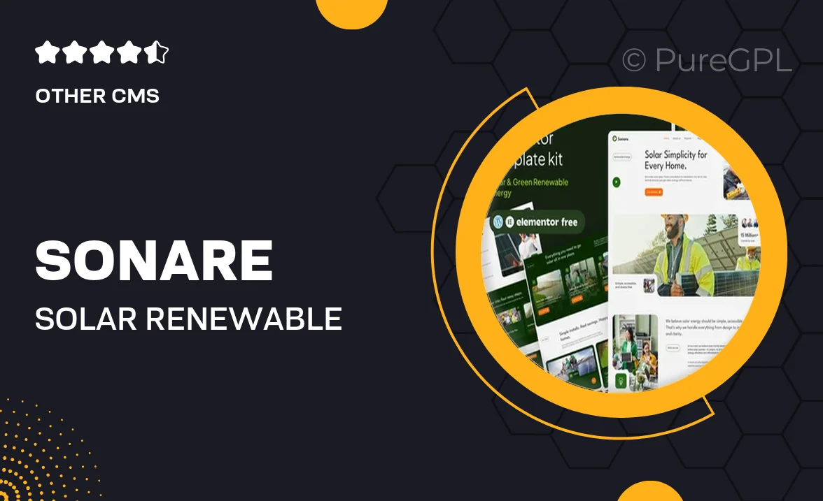 Sonare – Solar & Renewable Energy Elementor Template Kits