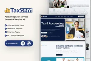 Taxcent – Accounting & Tax Services Elementor Template Kit