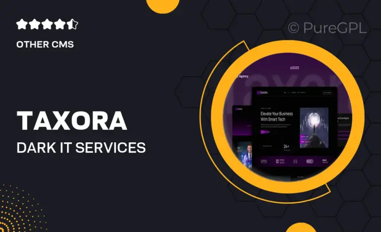taxora dark it services digital agency website elementor kit