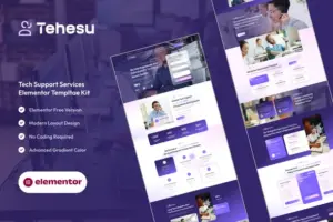 Tehesu – Tech Support Services Elementor Template Kit