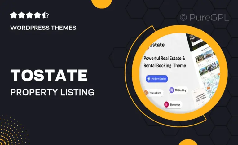 tostate property listing real estate ads wordpress theme