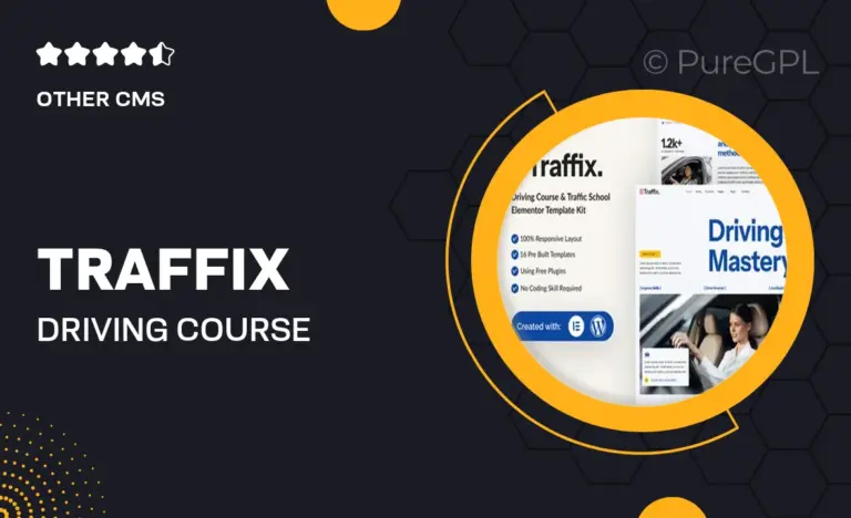 traffix driving course traffic school elementor template kit