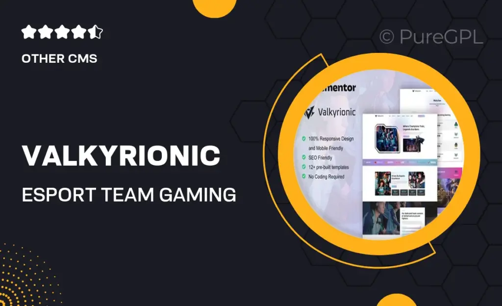 Valkyrionic – Esport Team & Gaming Elementor Pro Template Kit
