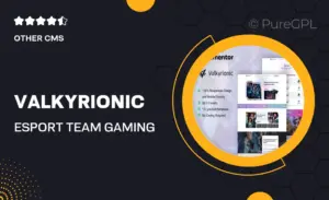 Valkyrionic – Esport Team & Gaming Elementor Pro Template Kit