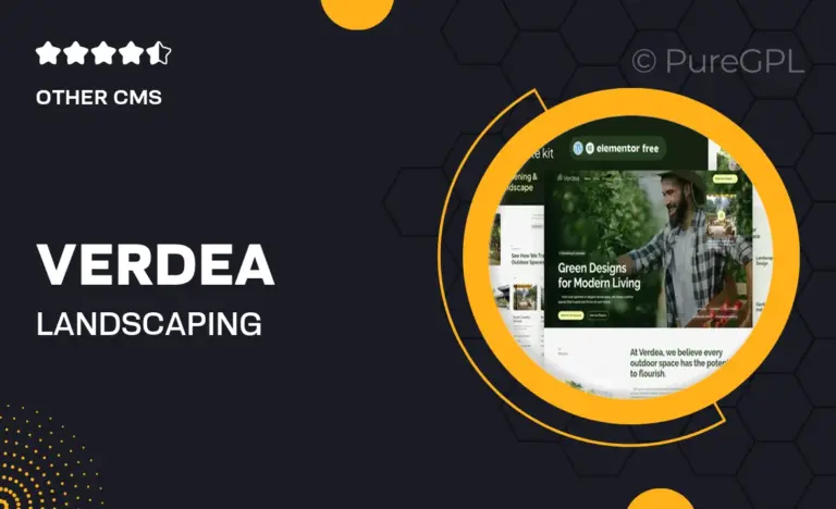 verdea landscaping gardening elementor template kit