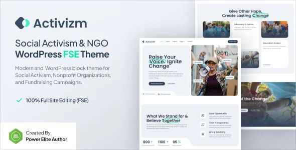 activizm social activism ngo gutenverse fse wordpress theme 1