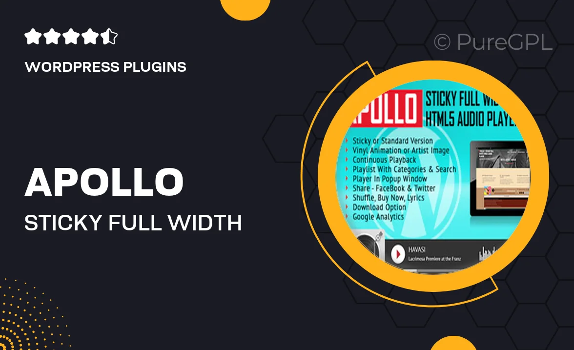 Apollo – Sticky Full Width HTML5 Audio Player – WordPress Plugin
