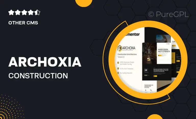 archoxia construction architecture elementor template kit
