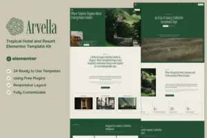 Arvella – Tropical Hotel & Resort Elementor Template Kit