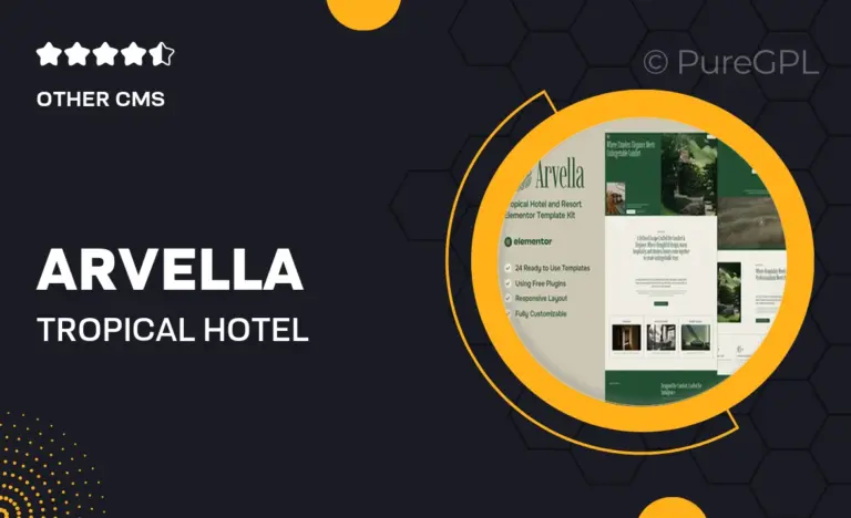arvella tropical hotel resort elementor template kit