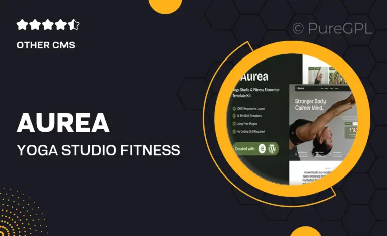 aurea yoga studio fitness designer elementor template kit