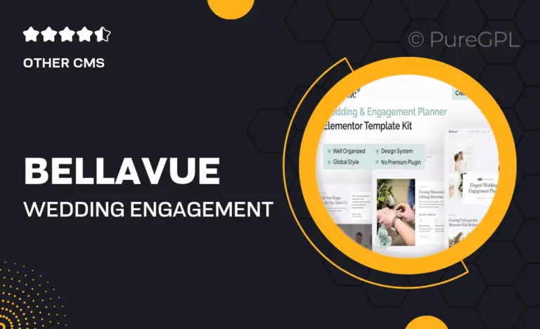 bellavue wedding engagement planner elementor template kit