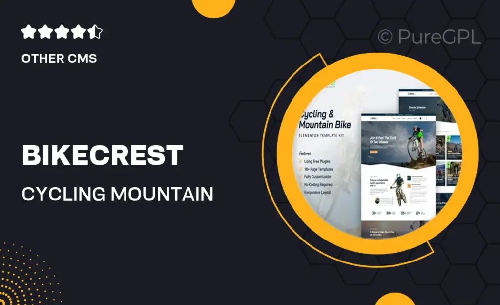 Bikecrest – Cycling & Mountain Bike Elementor Template Kit