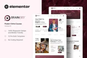 Brainery – School Online Courses Elementor Template Kit