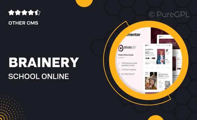 brainery school online courses elementor template kit