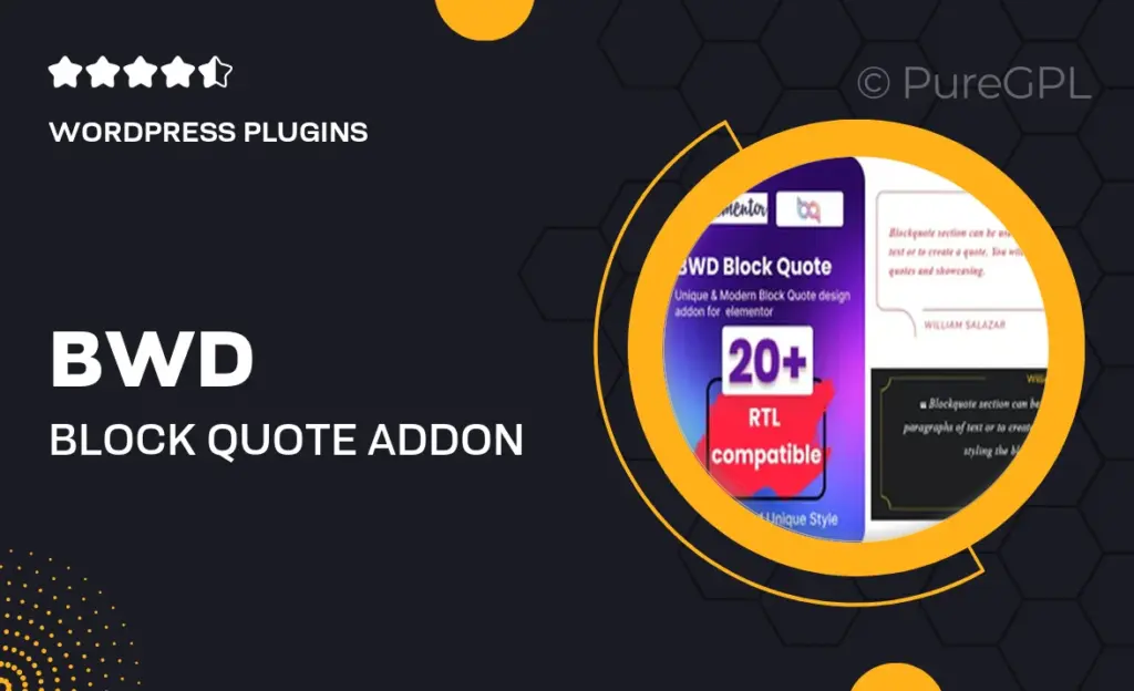 BWD Block Quote Addon For Elementor