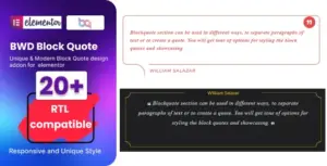 BWD Block Quote Addon For Elementor