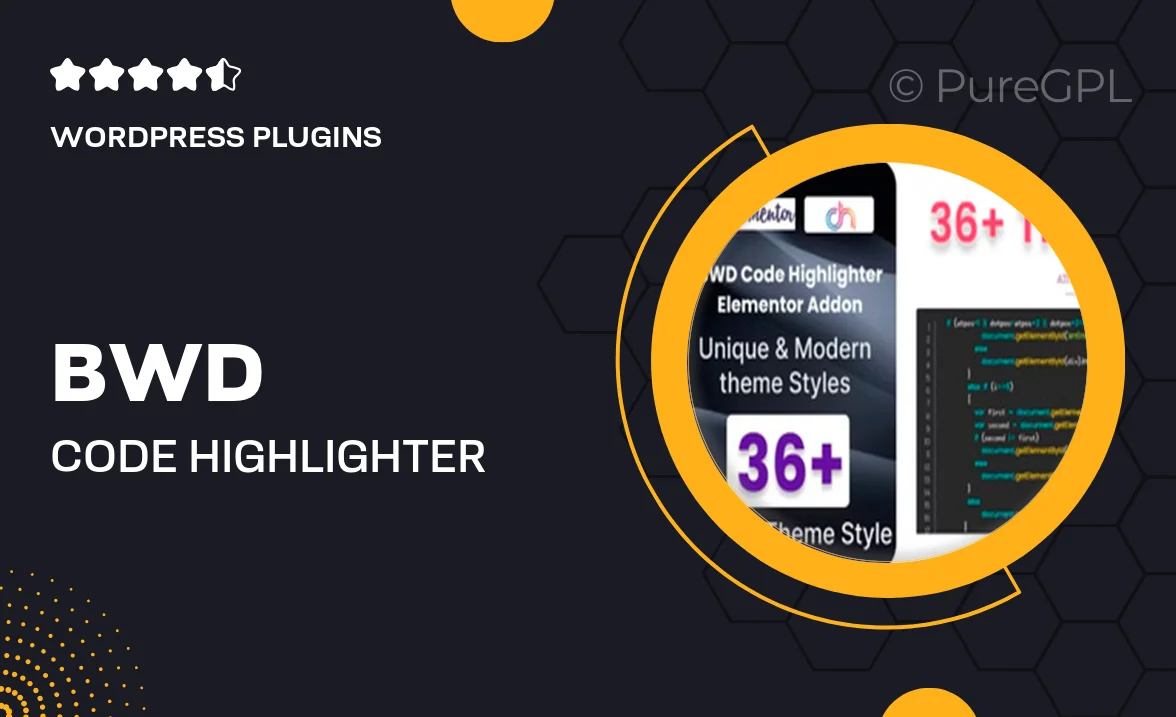 BWD Code Highlighter Addon for Elementor
